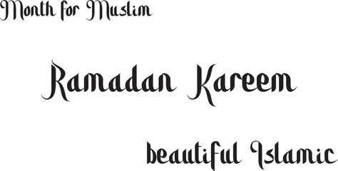 Ramadan Kareem Greeting Card in Arabic Calligraphy.