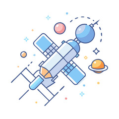 hubble space telescope vector icon, hubble space telescope vector illustration - simple illustration of hubble space telescope, perfect for logos,and hubble space telescope -themed designs.