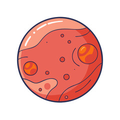 Fototapeta premium mars planet vector icon, mars planet vector illustration - simple illustration of mars planet, perfect for logos,and mars planet -themed designs.