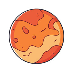mars planet vector icon, mars planet vector illustration - simple illustration of mars planet, perfect for logos,and mars planet -themed designs.