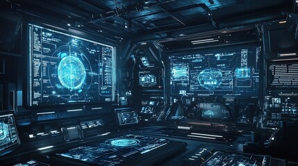 Futuristic Digital Tablet Interface with Holographic Display Elements