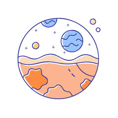 planet surface vector icon, planet surface vector illustration - simple illustration of planet surface, perfect for logos,and planet surface -themed designs.