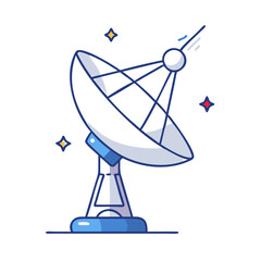 radio telescope vector icon, radio telescope vector illustration - simple illustration of radio telescope, perfect for logos,and radio telescope -themed designs.