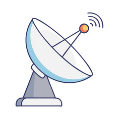 satellite dish vector icon, satellite dish vector illustration - simple illustration of satellite dish, perfect for logos,and satellite dish -themed designs.