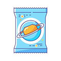 space food packet vector icon, space food packet vector illustration - simple illustration of space food packet, perfect for logos,and space food packet -themed designs.