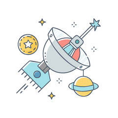 space probe vector icon, space probe vector illustration - simple illustration of space probe, perfect for logos,and space probe -themed designs.