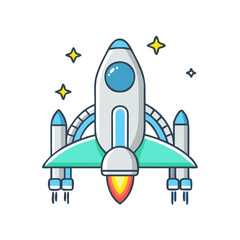 spaceship vector icon, spaceship vector illustration - simple illustration of spaceship, perfect for logos,and spaceship -themed designs.