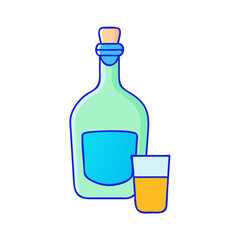 bottle of mezcal vector icon, bottle of mezcal vector illustration-simple illustration of bottle of mezcal, perfect for logos,and bottle of mezcal-themed designs.
