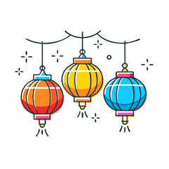 bright colored lanterns vector icon, bright colored lanterns vector illustration-simple illustration of bright colored lanterns, perfect for logos,and bright colored lanterns-themed designs.
