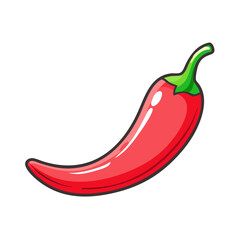 bright red chili vector icon, bright red chili vector illustration-simple illustration of bright red chili, perfect for logos,and bright red chili-themed designs.