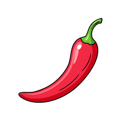 bright red chili vector icon, bright red chili vector illustration-simple illustration of bright red chili, perfect for logos,and bright red chili-themed designs.