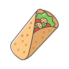 burrito vector icon, burrito vector illustration-simple illustration of burrito, perfect for logos,and burrito-themed designs.