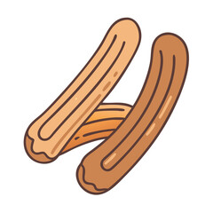 churro vector icon, churro vector illustration-simple illustration of churro, perfect for logos,and churro-themed designs.