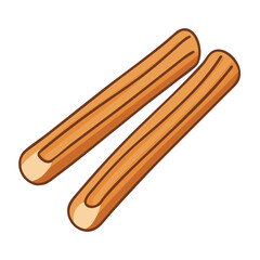 churro vector icon, churro vector illustration-simple illustration of churro, perfect for logos,and churro-themed designs.
