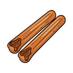 churro vector icon, churro vector illustration-simple illustration of churro, perfect for logos,and churro-themed designs.