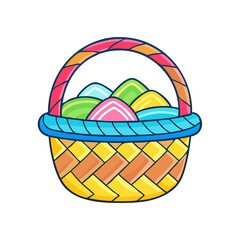 colorful woven basket vector icon, colorful woven basket vector illustration-simple illustration of colorful woven basket, perfect for logos,and colorful woven basket-themed designs.