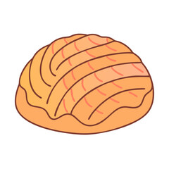 concha mexican sweet bread icon, concha mexican sweet bread vector.