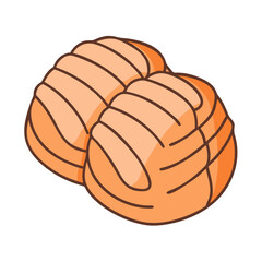 concha mexican sweet bread icon, concha mexican sweet bread vector.