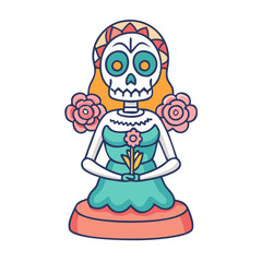 day of the dead figurine vector icon, day of the dead figurine vector illustration-simple illustration of day of the dead figurine, perfect for logos,and day of the dead figurine-themed designs.