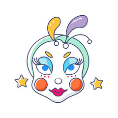 festive face paint vector icon, festive face paint vector illustration-simple illustration of festive face paint, perfect for logos,and festive face paint-themed designs.