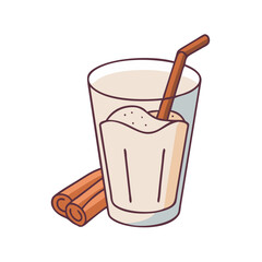 glass of horchata vector icon, glass of horchata vector illustration-simple illustration of glass of horchata, perfect for logos,and glass of horchata-themed designs.