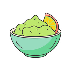 guacamole bowl vector icon, guacamole bowl vector illustration-simple illustration of guacamole bowl, perfect for logos,and guacamole bowl-themed designs.