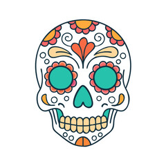 mexican skull sugar skull vector icon, mexican skull sugar skull vector illustration-simple illustration of mexican skull sugar skull, perfect for logos,and mexican skull sugar skull-themed designs.