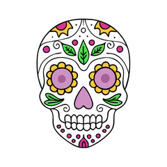 mexican skull sugar skull vector icon, mexican skull sugar skull vector illustration-simple illustration of mexican skull sugar skull, perfect for logos,and mexican skull sugar skull-themed designs.