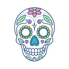 mexican skull sugar skull vector icon, mexican skull sugar skull vector illustration-simple illustration of mexican skull sugar skull, perfect for logos,and mexican skull sugar skull-themed designs.