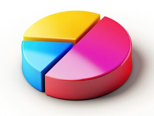 Colorful pie chart icon with clean design for infographic presentations