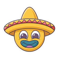 sombrero emoji vector icon, sombrero emoji vector illustration-simple illustration of sombrero emoji, perfect for logos,and sombrero emoji-themed designs.