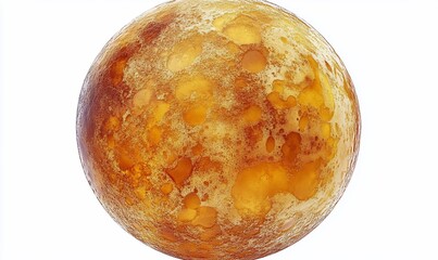 Fototapeta premium Alien planet, orange surface, white background, illustration, education, stock image