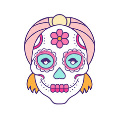 sugar skull makeup vector icon, sugar skull makeup vector illustration-simple illustration of sugar skull makeup, perfect for logos,and sugar skull makeup-themed designs.