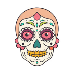 sugar skull makeup vector icon, sugar skull makeup vector illustration-simple illustration of sugar skull makeup, perfect for logos,and sugar skull makeup-themed designs.