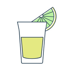 tequila shot with lime vector icon, tequila shot with lime vector illustration-simple illustration of tequila shot with lime, perfect for logos,and tequila shot with lime-themed designs.