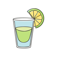 tequila shot with lime vector icon, tequila shot with lime vector illustration-simple illustration of tequila shot with lime, perfect for logos,and tequila shot with lime-themed designs.