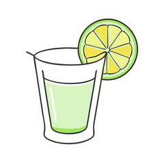 tequila shot with lime vector icon, tequila shot with lime vector illustration-simple illustration of tequila shot with lime, perfect for logos,and tequila shot with lime-themed designs.