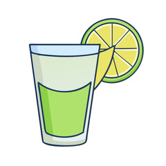 tequila shot with lime vector icon, tequila shot with lime vector illustration-simple illustration of tequila shot with lime, perfect for logos,and tequila shot with lime-themed designs.