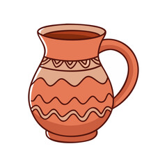 traditional pottery mug vector icon, traditional pottery mug vector illustration-simple illustration of traditional pottery mug, perfect for logos,and traditional pottery mug-themed designs.