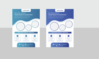 Simple Minimalistic Creative Unique Medical Flyer Template Design