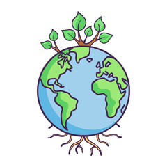 earth with tree roots vector icon, earth with tree roots vector illustration-simple illustration of earth with tree roots, perfect for logos,and earth with tree roots - themed designs.