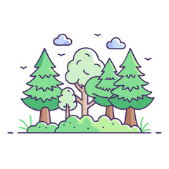 Naklejka premium forest ecosystem vector icon, forest ecosystem vector illustration-simple illustration of forest ecosystem, perfect for logos,and forest ecosystem - themed designs.