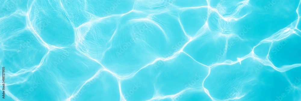 Poster clean turquoise water surface reflecting sunlight creating relaxing ripples, ideal for backgrounds r