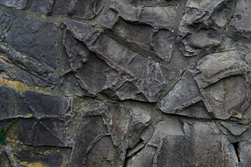 Close-up of Rough Stone Wall Texture