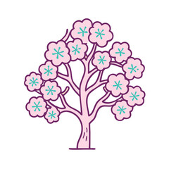 tree with blossoms vector icon, tree with blossoms vector illustration-simple illustration of tree with blossoms, perfect for logos,and tree with blossoms - themed designs.