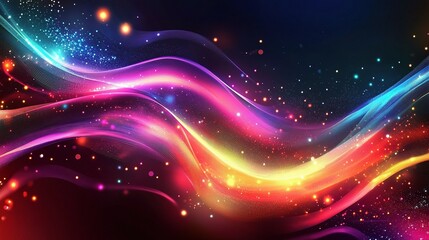 Fototapeta premium Futuristic Digital Light Technology Scene with Vibrant Colorful Effects