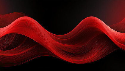 abstract red waves on a black background