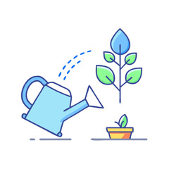 Obraz premium watering can with tree vector icon, watering can with tree vector illustration-simple illustration of watering can with tree, perfect for logos,and watering can with tree - themed designs.