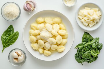 Delicious gnocchi served with fresh spinach and garlic, perfect for a cozy dinner gathering on a weekend night