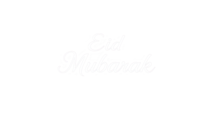 Photo of Eid Mubarak word isolated on transparent background